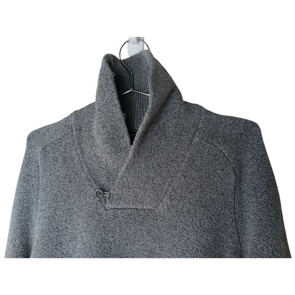 Banana Republic Gray Shawl Collar Pullover Sweater Men’s Large Textured Knit - Picture 5 of 12